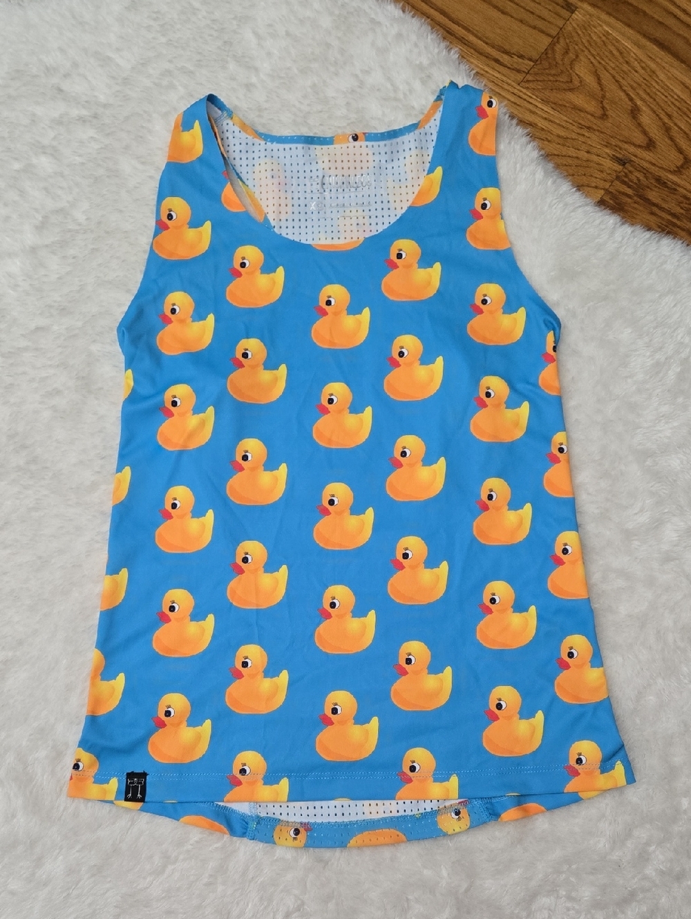 Chicknlegs Rubber Duck Athletic Tank Top, Womens Size XS